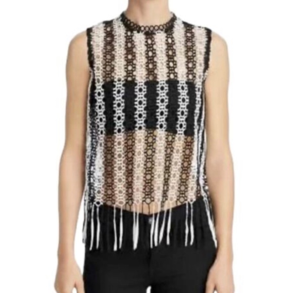 Women’s Aqua Fringe Top - Picture 1 of 6